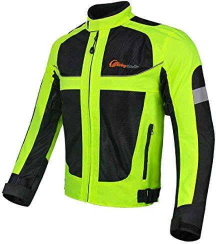 MH96_ITALY - Chaqueta reflectante para moto con protección extraíble, transpirable impermeable alta visibilidad nocturna XL