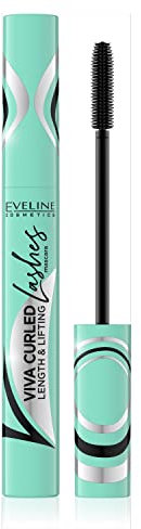 Eveline Cosmetics Viva Curled Lashes Mascara - Ultra-Schwarz Formel, Wimpernverlängerung & -schwung mit innovativer Bürste