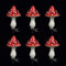 Ecosides Pack of 6 Mushroom Shaped Christmas Ornaments Painted Glass Ornaments with Alligator Clip for Christmas Tree Decoration
