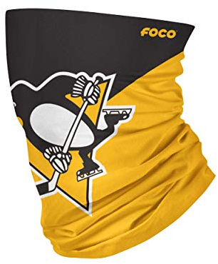 FOCO Pittsburgh Penguins NHL Colour Block Big Logo Gaiter Scarf Forever Collectibles - One-Size