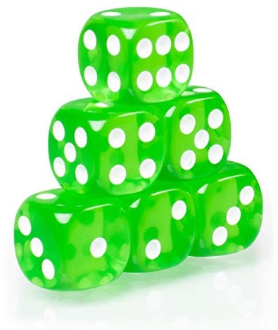 PhoneNatic - 6 Spielwürfel für Brett - Rollen und Tabletopspiele in grün