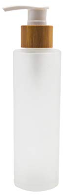 Milchglas-Pumpflasche, leer, nachfüllbar, mit Bambus-Pumpkopf, Toilettenartikel, Aufbewahrungsbehälter für Shampoo, ätherische Öle, Duschgel, Handwäsche, Lotion, 120 ml, 1 Stück, T, 120ML/4OZ