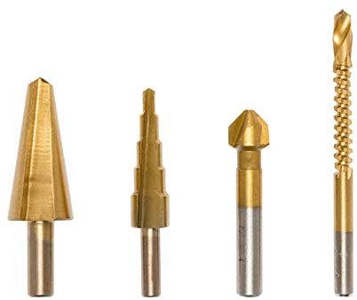 Parkside PSB 6 A1 Multi-Function Drill Bit Set Made from HSS steel with titanium coating 4 pieces 8-20, 4-12, 12.4 & 6mm Diameter