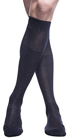 PETTI Artigiani Italiani - Calzini, Calze Uomo, Calzino Uomo, Calze Lunghe e Corte Uomo, 6 Paia Calze Uomo Filo di Scozia, 100% Made in Italy, Rasato Lungo Blu 45-47