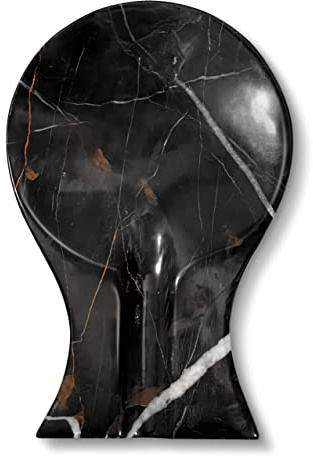 TheWolfard Luxury Handmade Multi Black Marble Spoon Rest for Kitchen Counter, Cooking Utensil Holder for Stove Top, Spatula, Tongs Keeper Countertop Spoon Holder