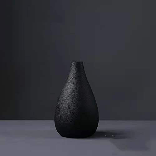 Cutfouwe Vase Schwarz Matt,Keramik Vase für Pampasgras,Ideal zur Lagerung von Trockenblumen&Frische Blumen, deko wohnzimmerür Tischdeko Home Office Dekoration 10 cm hoch – 4.6 cm Durchmesser