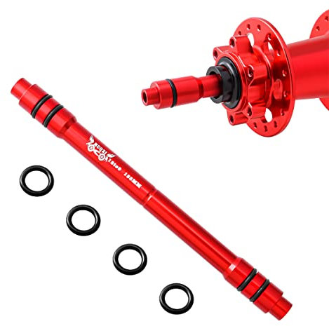 MUQZI Fahrrad Steckachse 12mm Vorderachse auf 9mm Schnellspanner Umbauadapter 135mm QR Adapter, rot