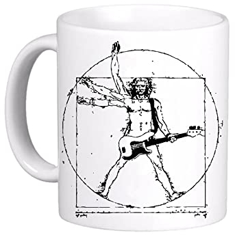 Generico Tazza MUG UOMO VITRUVIANO ROCK CHITARRISTA MUSICISTA BAND - SIMPATICA DIVERTENTE REGALO AMICO -9002