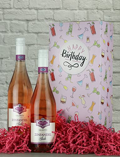 Happy Birthday Zinfandel Rose Wine Duo Gift