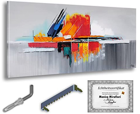 Monica Mirafiori I 100% HANDGEMALT I Gemälde Confusion 100x50cm | Gemälde Handgemalt | Acrylgemälde | Sehr Großes Acrylbild I Moderne Kunst I Kunstbilder