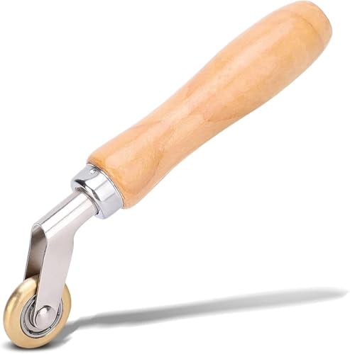 Nimomo Messing Nahtroller, 6mm Andrückrolle Andrückwalze Bodenecke Nahtroller, Messing Penny Roller Andrückroller Dachdecker FüR Glätten Von Ecken, Schweißen, Tapeten Folienpressen