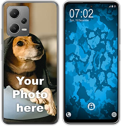 PhoneNatic personalisierte Handyhülle für Xiaomi Redmi Note 12 Custom Case in transparent zum selbst gestalten mit eigenem Foto Bild Text individuell