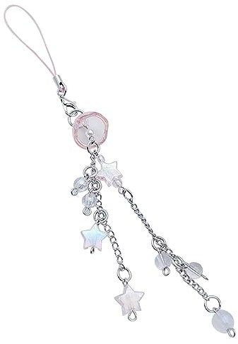 vsilay Unique Fringe Cellphone Strap with Jellyfish Shape Star Pendant Phone Lanyard DIY Handmade Cute Phone Charm Jewelry