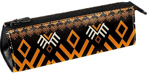 Ethnische Azteken-Muster Stift Tasche Schreibwaren Beutel Bleistift Tasche Kosmetiktasche Tasche Compact Zipper Bag, multi, 5.5 ×6 ×20CM/2.2x2.4x7.9 in, Taschen-Organizer