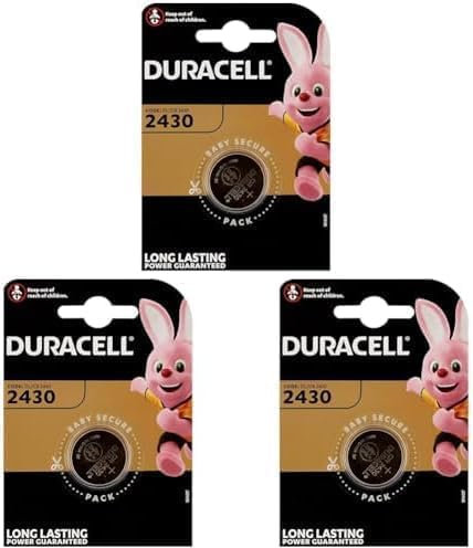Duracell 2430 Pile Bouton Lithium 3V, Lot de 3, (DL2430/CR2430) pour Porte-clés, balances et dispositifs Portables et médicaux