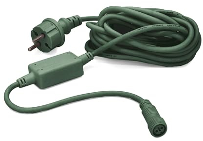 hellum LED-System Profi Lichterkette für Außen verlängerbar Netzkabel mit IP44 Stecker, wetterfest, Länge 500cm, Kabel GRÜN outdoor 151176