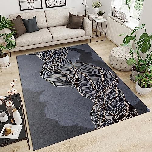 Kinderteppich 3D Wohnzimmerteppich rutschfest Abstrakter Heller Luxus-Golddraht Teppiche Jungen Und Mädchen Spielteppich Kinderzimmer Teppich Waschbar 200 X 300 cm - Leicht Zu Reinigen -2K2E/W5F