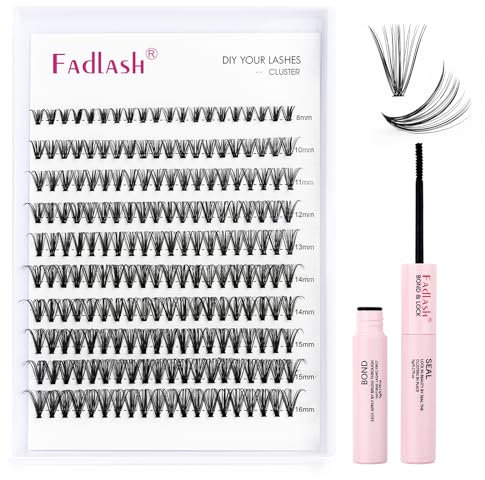DIY Lash Extension Kit Individual Lashes 30P 0.07C Curl 8-16mm Clusters Lash Bond and Seal, Clusters Lash Glue Remover and Eyelash Tweezers for Eyelash Extensions