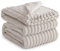 RUIKASI Fleece Throw Blanket for Sofa - King Size Fluffy Beige Throws for Sofas Extra Large, Soft Warm Blanket Throw for Couch, Luxury Decorative Ribbed Bed Blanket 230x270cm