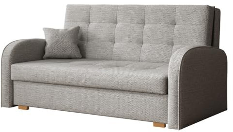 Mirjan24 Schlafsofa Viva Gold III mit Bettkasten, Bettsofa, 3 Sitzer Polstersofa mit Schlaffunktion inkl. Kissen, Sofa, Sofagarnitur, Farbauswahl, Wohnlandschaft (Aragon 80)