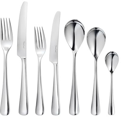 Robert Welch Malvern Bright, 7 Piece Cutlery Place Setting. Made from Stainless Steel. Dishwasher Safe.