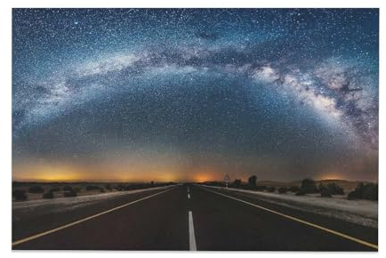 Milky-Way Naturstraßen-Poster, Leinwand, Wandkunst, Schlafzimmer-Poster, Wohnzimmer-Dekor, Poster für Zimmer, ästhetisch, Sport, Büro, Zimmer, Wohnheim, Dekoration, Geschenke, Ölgemälde, ungerahmt, 20