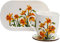 Mug Coaster and Tray Set Yellow Daffodil Flower Fine China Cork Melamine Serving