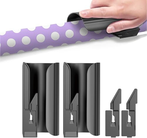 Lot de 2 cutters de papier cadeau de Noël, pour Noël, Halloween, anniversaire - Noir