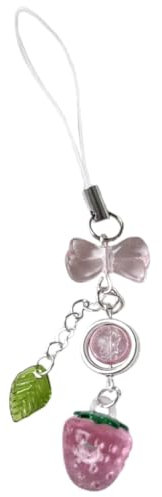 FackLOxc Handy-Armband, Erdbeer-Anhänger, Schlüsselanhänger für Rucksack, Charm, Handyband, Schlüsselanhänger, rose, Strawberry