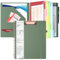 HAUTOCO Klemmbrett Folio Mit A4 Zip Beutel, Klemmbrettmappe Mit Nachfüllbarem Notizblock, 5 Ordnern Lagerung 10 Taschen, Deckel für Schule/Büro, Olivgrün
