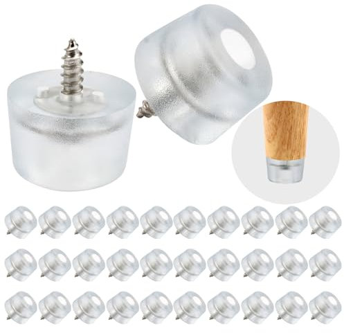 32 Pezzi Piedini In Gomma Trasparente Con Vite Per Sedie, Antiscivolo Per Tavolo, Scrivania, Divano (20 mm X 18 mm X 14 mm)
