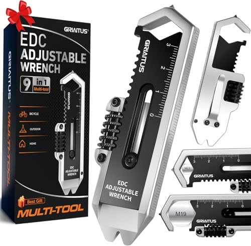 Gifts for Men Father's Day Gifts EDC Pry Bar 9IN1 Multi Tool Camping Accessories with Ruler Wrenches Bottle Openers Nail Puller Window Breaker Phone Holder