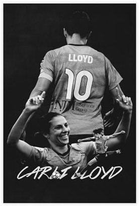 WANGCYJS Carli Lloyd Fußballspieler-Poster, Leinwand-Poster, Schlafzimmer, Dekoration, Landschaft, Büro, Raumdekoration, Geschenk, Unrahmen: 40 x 60 cm
