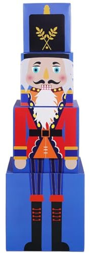 Cajas 36.6 Altura apilable Cascanueces Nuez Decoración de Navidad Cajas Decorativas, Cascanueces Azules