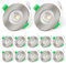 ALUSSO LIGHTING 12er Set LED Einbaustrahler 230V Dimmbar Flach, 6W LED Spots 68mm mit Abnehmbar Modul, 3CCT Warmweiß Naturweiß Kaltweiß IP44 Einbauleuchten für Badezimmer Küche, Nickel Gebürstet