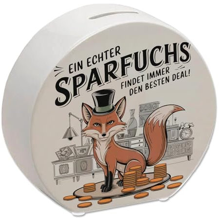 Fuchs mit Zylinder - Sparfuchs Spardose perfekt für nostalgische Sammler ergänzen Sie Ihr Zuhause mit Vintage-Stil passend zu Lampe Vase oder Uhr