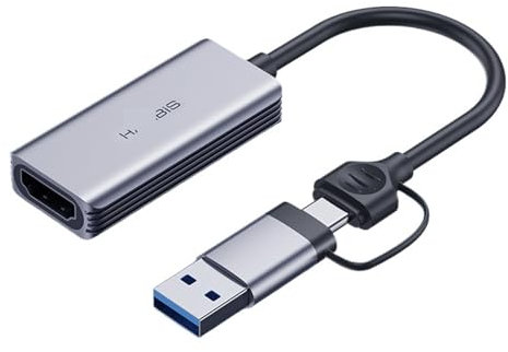 Videoaufnahmekarte, USB 3.0, 4K, HDMI-kompatibel, Videospiel-Grabber für PS4, Camcorder, Switch, Live-Broadcast-Kamera (Upgrade-Version)