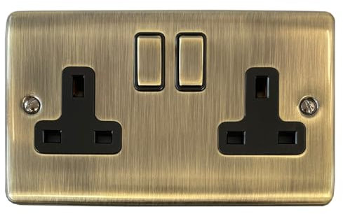 Antique Brass Socket (2 Gang) - BAB12