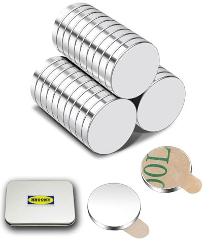 50 Stück Runde Neodym Magnete 10x2 mm, Mini Magnete, Selbstklebende Powermagnete für Kühlschrank, Whiteboard, Fotos, Bastelprojekte, Magnetplatten
