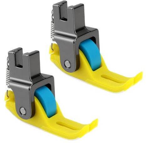 Briny River 2x Pied presseur à coudre à rouleau 1 pièce de rechange pour pied presseur à roue étroite adapté à la roue de machine à coudre à point noué à aiguille unique industrielle