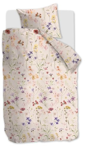 Beddinghouse Flowerlove bettwäsche-Set 2 TLG. - 135x200 - Sand - Baumwolle - mit Reißverschluss