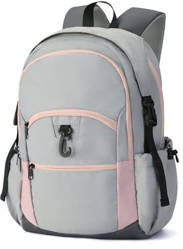 TORISKY Sac à Dos Pour Ordinateur Portable 32L Pour Femmes Et Hommes,Grande Capacité et Tissu Imperméable,Pour Les Voyages,Les Activités de Plein Air et Le Bureau(DS07-Pink/Grey)