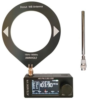Mini radio SI4732 mejorada, ATS MINI V4 Radio de onda corta de bolsillo, con amplificador de auriculares integrado y Hi-Z, exquisita carcasa de metal, receptor portátil AM/FM/LSB/USB para todas las