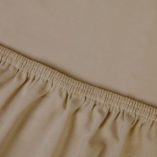Kayori Edo Spannbettlaken für Topper Braun 140x200 cm, Baumwollsatin, Matratzenhöhe bis 12 cm