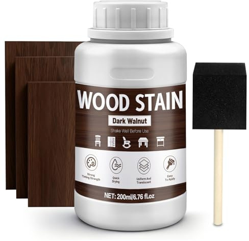 NoxGule Dark Oak Wood Stain, for Door, Stair, Fence, Coffee Table, 250ml | Water-Based, For Outdoor&indoor, Furniture Refinishing, Quick-Drying, Uniform Penetration, High Concentration, Easy to Apply