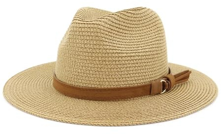 Chapeau de soleil d'été grande taille 59-60CM for femmes et hommes, casquette Protection UV en paille plage plein air Pour Femme