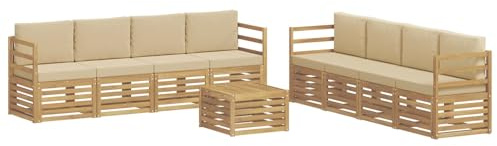 vidaXL Sofagarnituren Massivholz Akazie, Outdoorsofa, modernes Gartenmöbel für gemütliche Terrasse, Lounge, strapazierfähiges Set