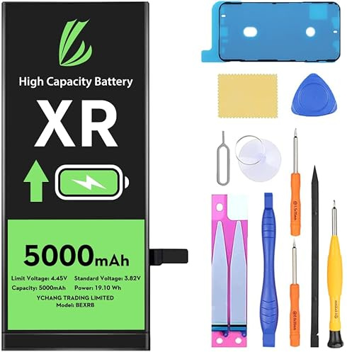 LL TRADER Akku für iPhone XR, 5000mAh mit Reparatursets | Hochleistungs-Ersatzbatterie Kompatibel mit iPhone XR, A1984, A2105, A2106, A2107, A2108
