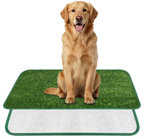 AUYAO Lettiera per Cani, Dog Toilette per Cani con Erba Artificiale, 80 x 100 cm, Toilette Tappeto Erboso Lavabile per Training Cucciolo per Interni ed Esterni, Verde