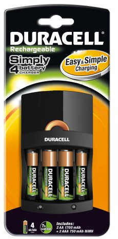 Duracell 81229628, Chargeur Simply avec pile AA x2 + AAA x2